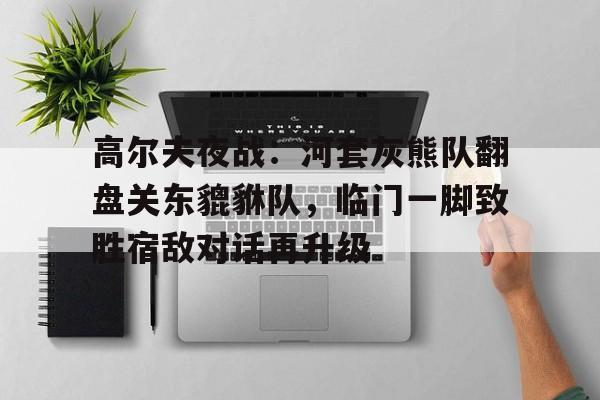 爱游戏体育-关于高尔夫夜战：河套灰熊队翻盘关东貔貅队，临门一脚致胜宿敌对话再升级的信息